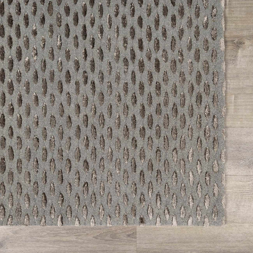 Eldersville Embossed Taupe Premium Viscose&Wool Area Rug