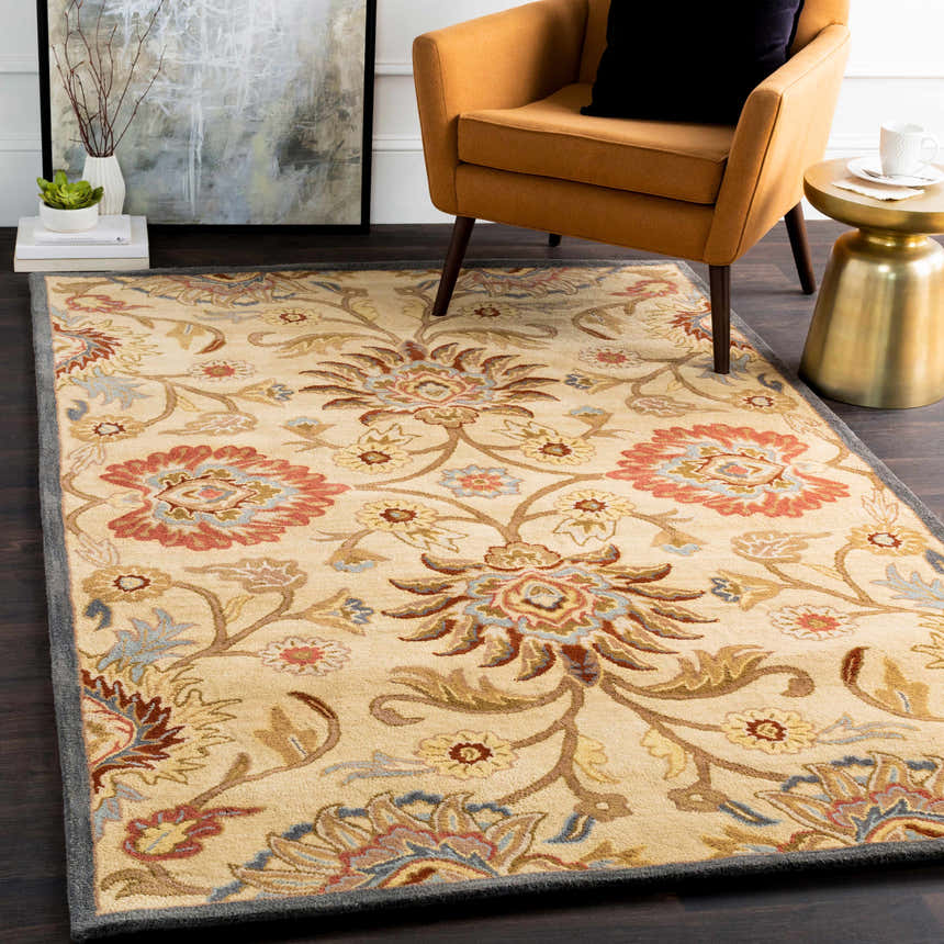 Made to Order Custom Size Conesus Hand Tufted Beige & Rust 1116 Area Rug