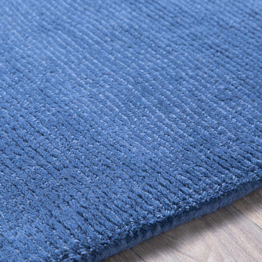 Made to Order Custom Size Brockton Solid Wool Blue Area Rug