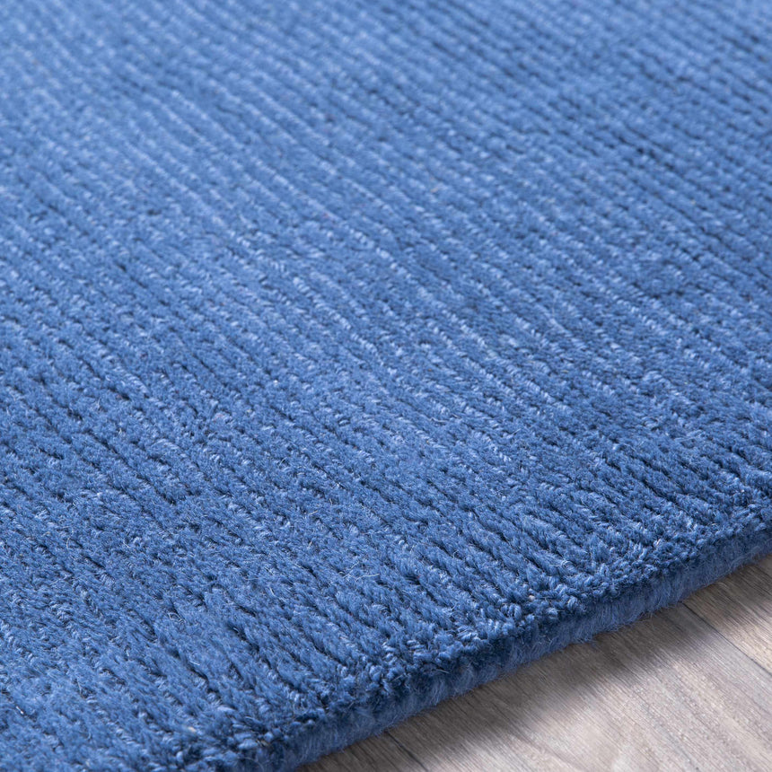 Made to Order Custom Size Brockton Solid Wool Blue Area Rug