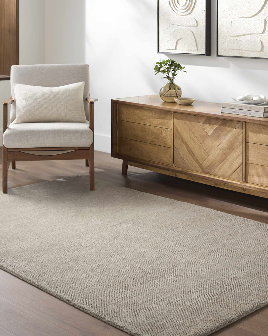 Made to Order Custom Size Brockton Solid Wool Gray Area Rug