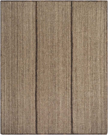 Close-up of the Lisua Global Modern Hand Woven Wool Area Rug. Neutral tones, subtle vertical stripe design, and textured wool weave. Design-Rectangle-810