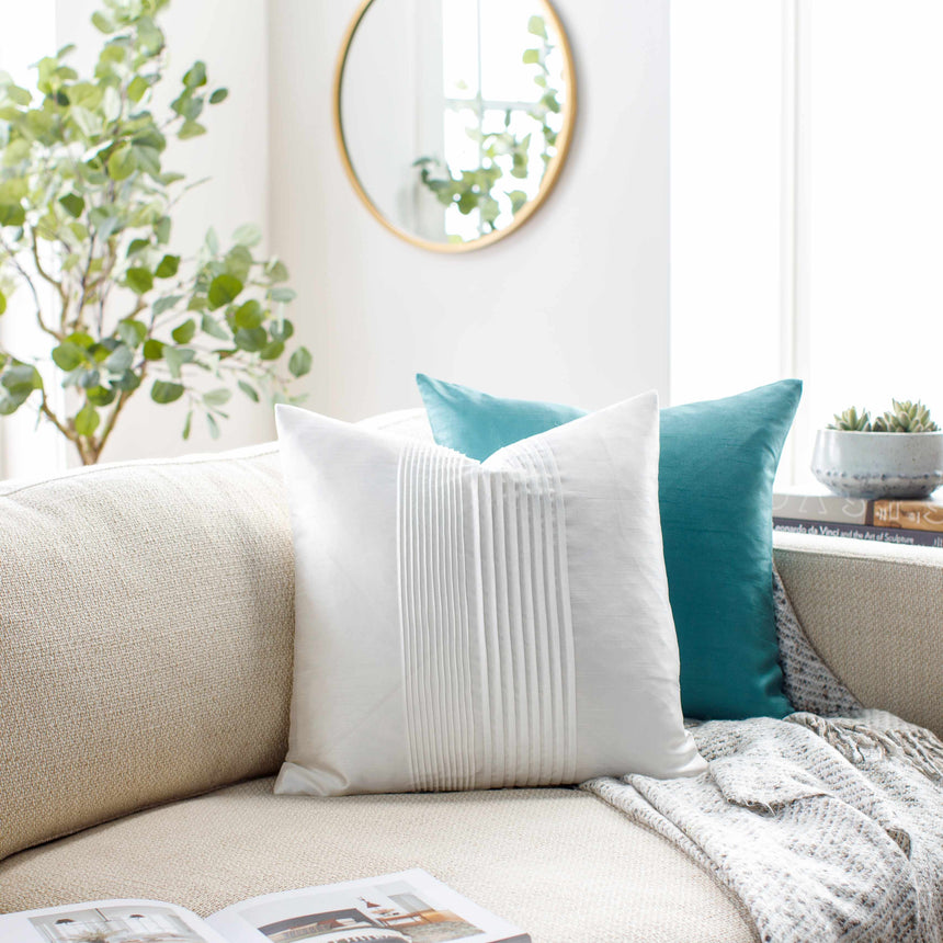 Georgetown White Square Throw Pillow