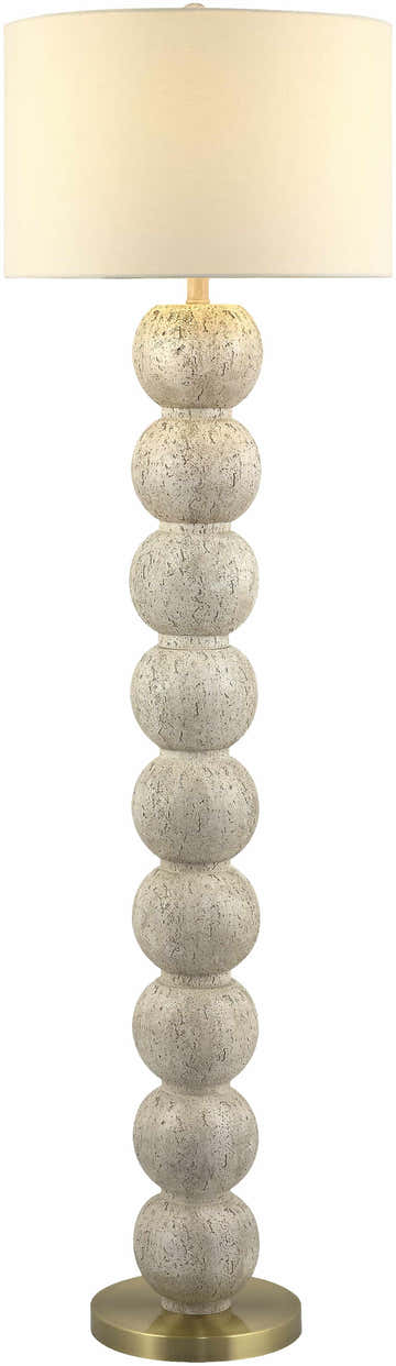 Beige Traditional Floor Lamp with linen details for living rooms or reading corners