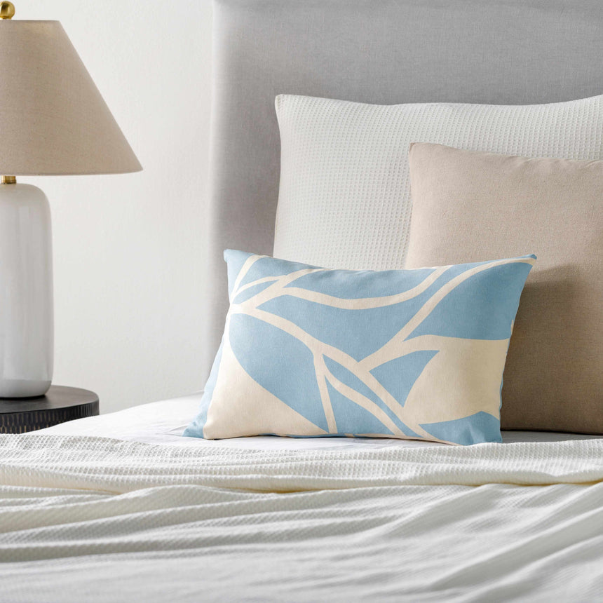 Gulod Blue Abstract Leaf Throw Pillow - Clearance