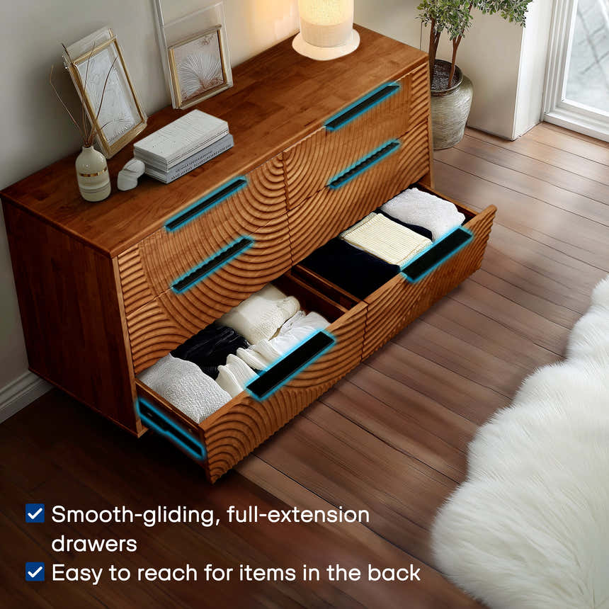 Acacia Harmony Dresser with 6 Drawers