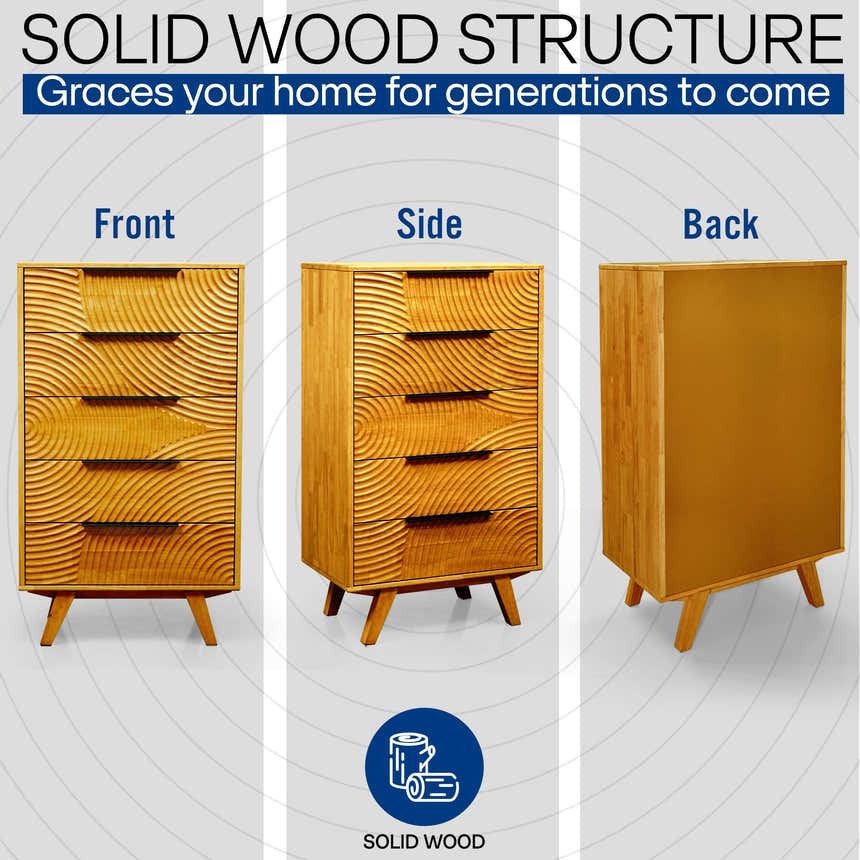 Acacia Harmony Dresser with 5 Drawers