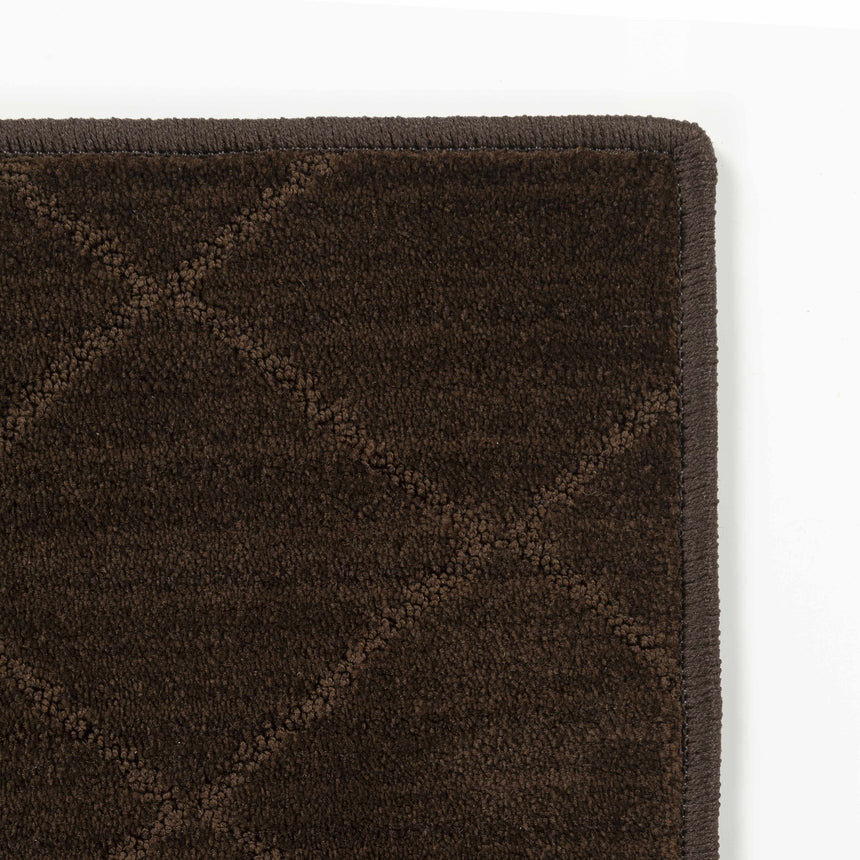 Hawkins Dark Brown Diamond Cut and Sew Custom Rug