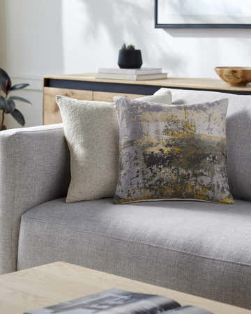 Healin Abstract Yellow/Gray Throw Pillow