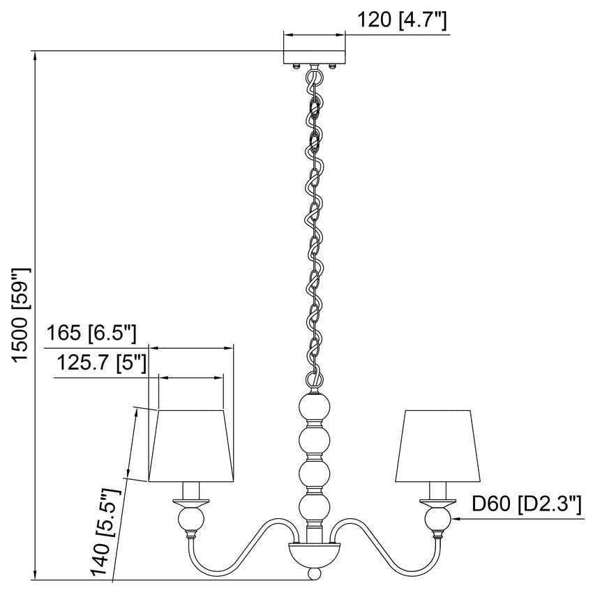 Huangtian Dark Brown Chandelier