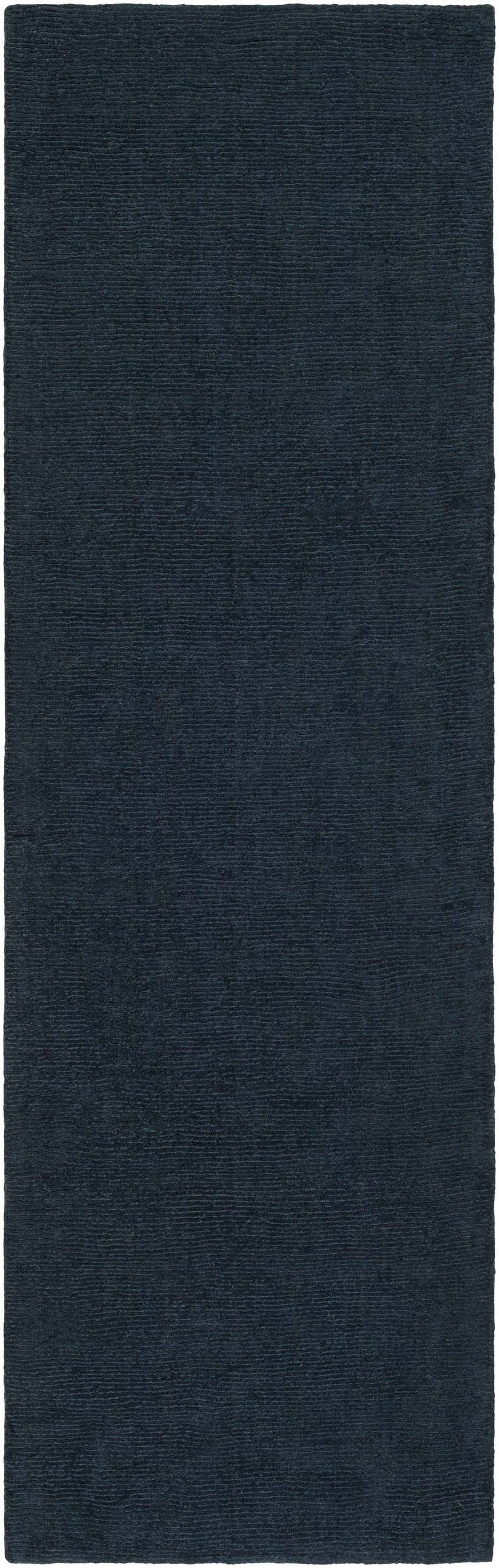 Made to Order Custom Size Brockton Solid Wool Dark Blue Area Rug