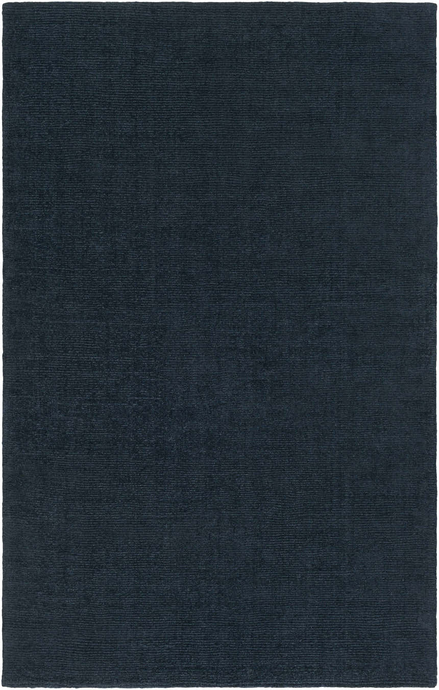 Made to Order Custom Size Brockton Solid Wool Dark Blue Area Rug