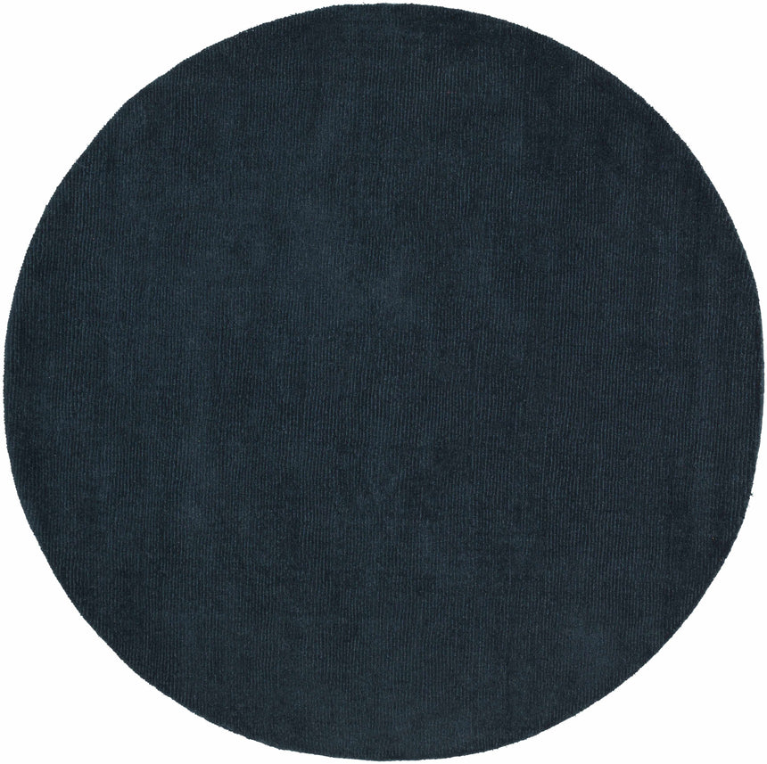 Made to Order Custom Size Brockton Solid Wool Dark Blue Area Rug
