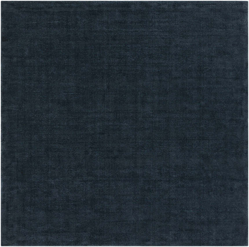 Made to Order Custom Size Brockton Solid Wool Dark Blue Area Rug