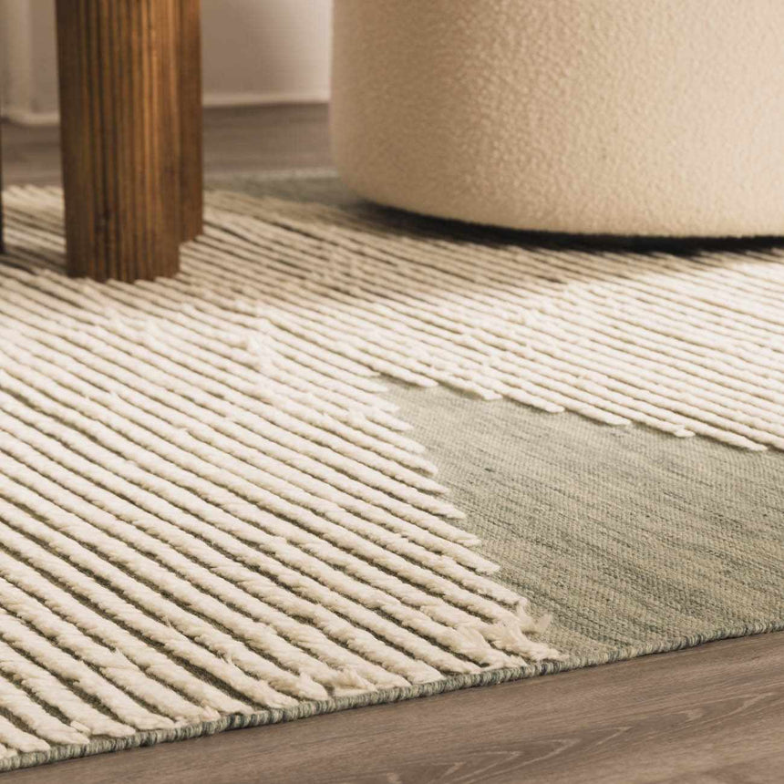 Igcocolo Sage Green High-Low Wool Carpet