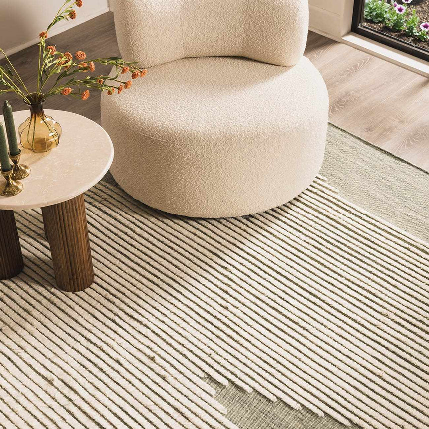 Igcocolo Sage Green High-Low Wool Carpet