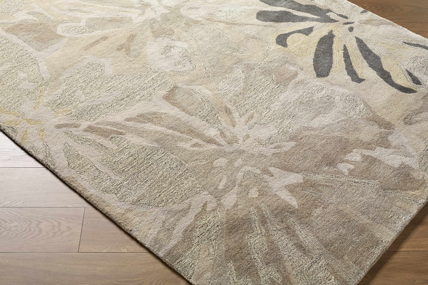 Ilfeld Athena Gray Floral Wool Rug