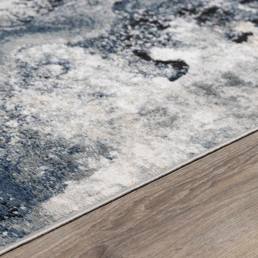 Kirkland Dark Blue Marble Rug