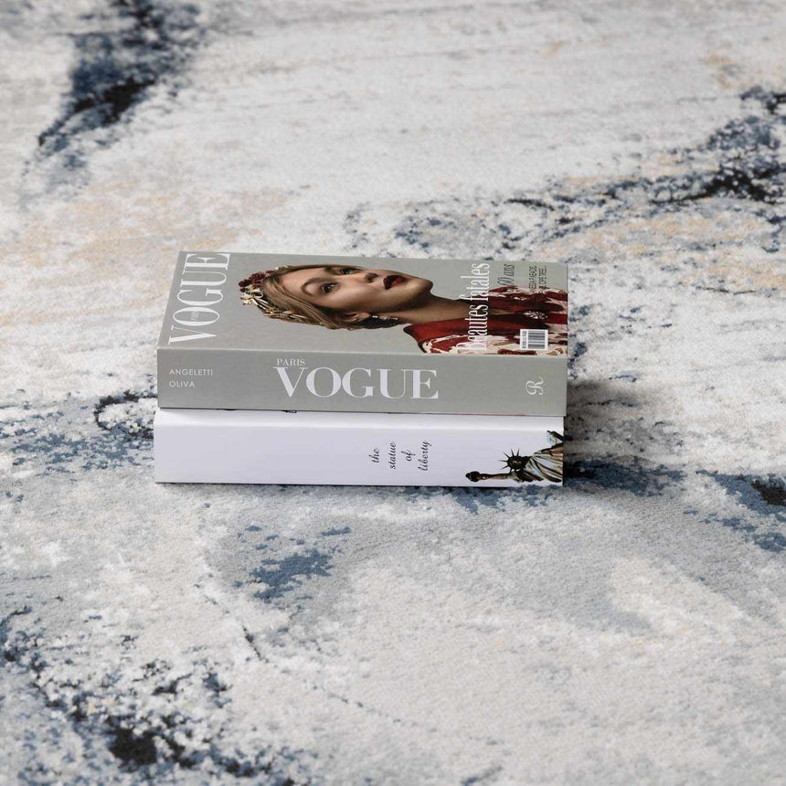 Kirkland Dark Blue Marble Rug