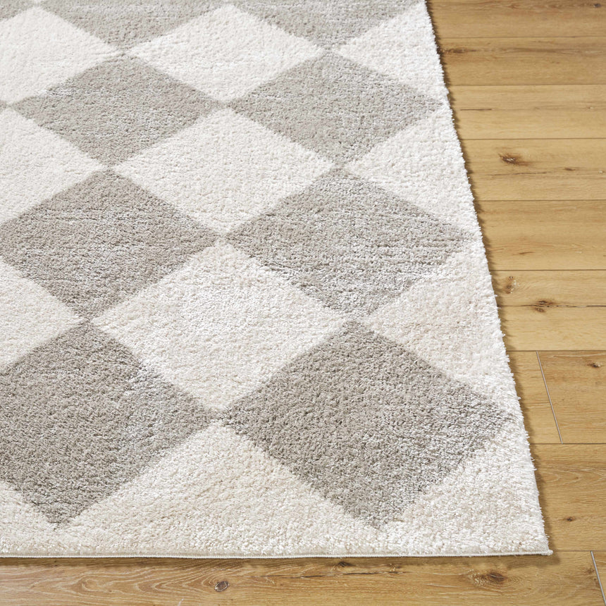 Arilla Gray Washable Diamond Area Rug