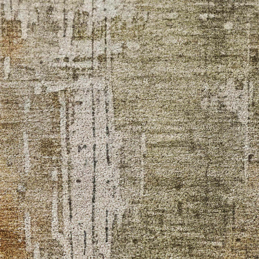 Close-up of the Dalyn Luxury Indoor/Outdoor Kochi KC14 Putty Area Rug showing beige, olive, and taupe textured pattern.