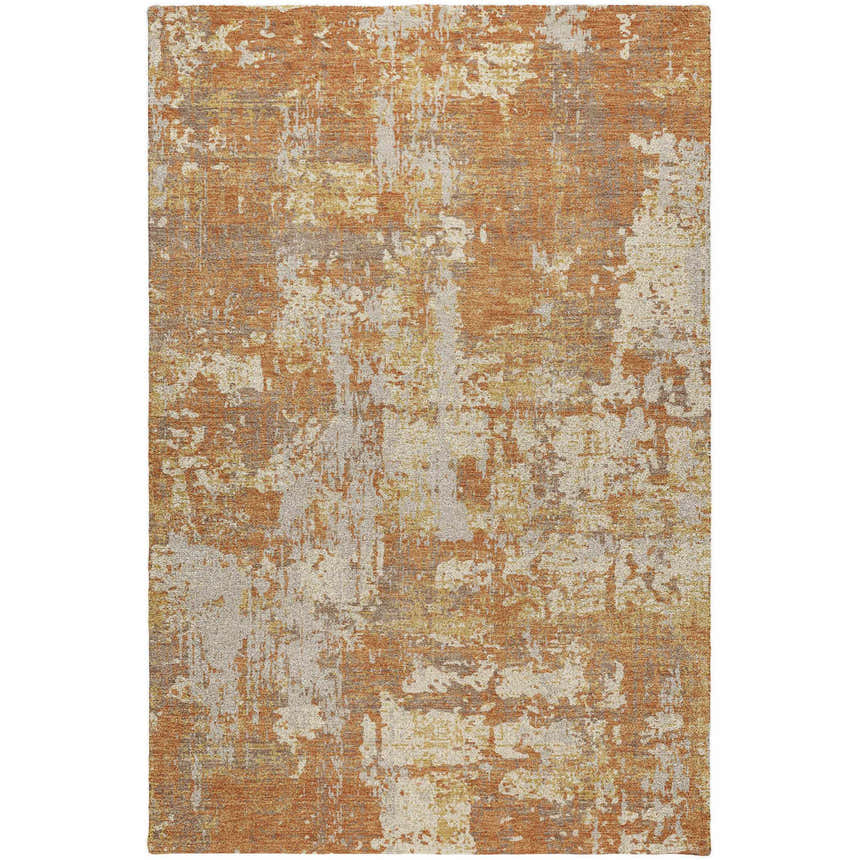 Dalyn Luxury Kochi KC7 Copper Area Rug with a distressed beige, caramel, gold, and taupe abstract pattern.