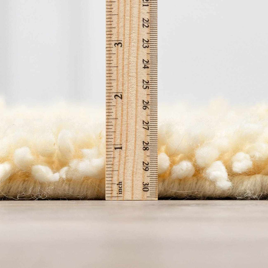 Kettering Solid Cream Wool Shag Rug