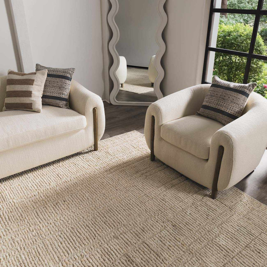 Dayna Beige Luxury Wool Rug