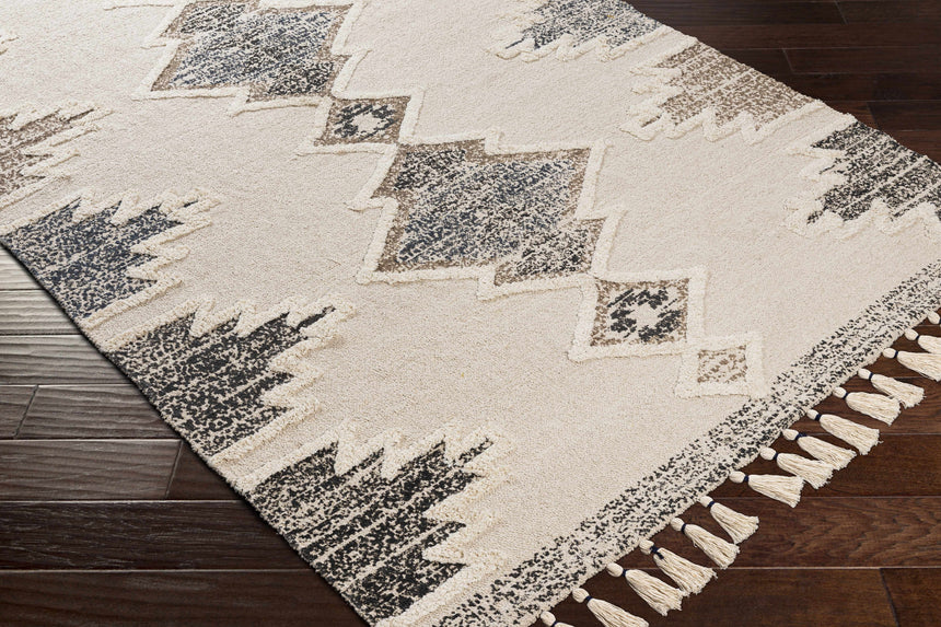 Kingborough Cream/Brown Cotton Area Rug - Clearance