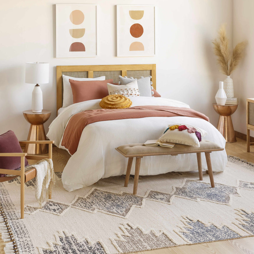 Kingborough Cream/Brown Cotton Area Rug - Clearance