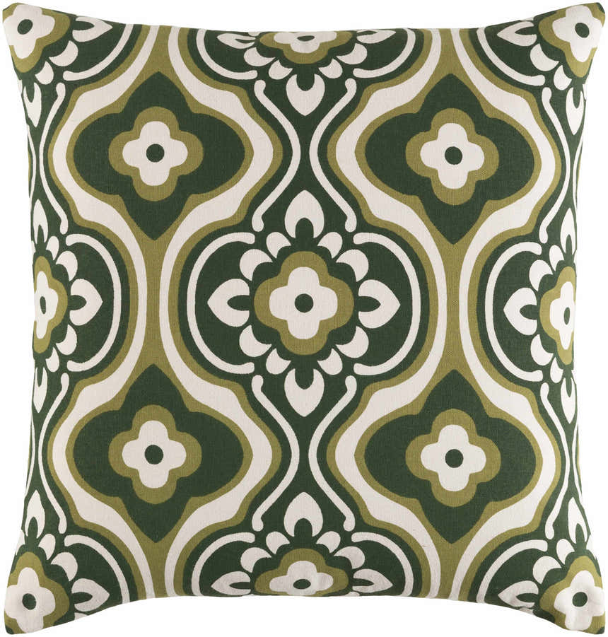 Kinvere Olive Geometric Pattern Pillow - Clearance
