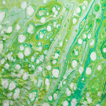 Close-up of the Dalyn Machine Kikiamo KK5 Lime-In Washable Area Rug featuring a green, lime, and white abstract pattern.