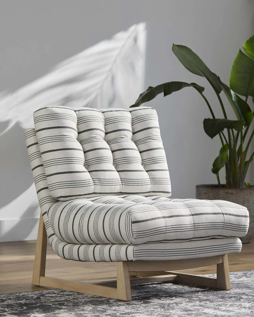 Kitanagoya Taupe Armless Accent Chair