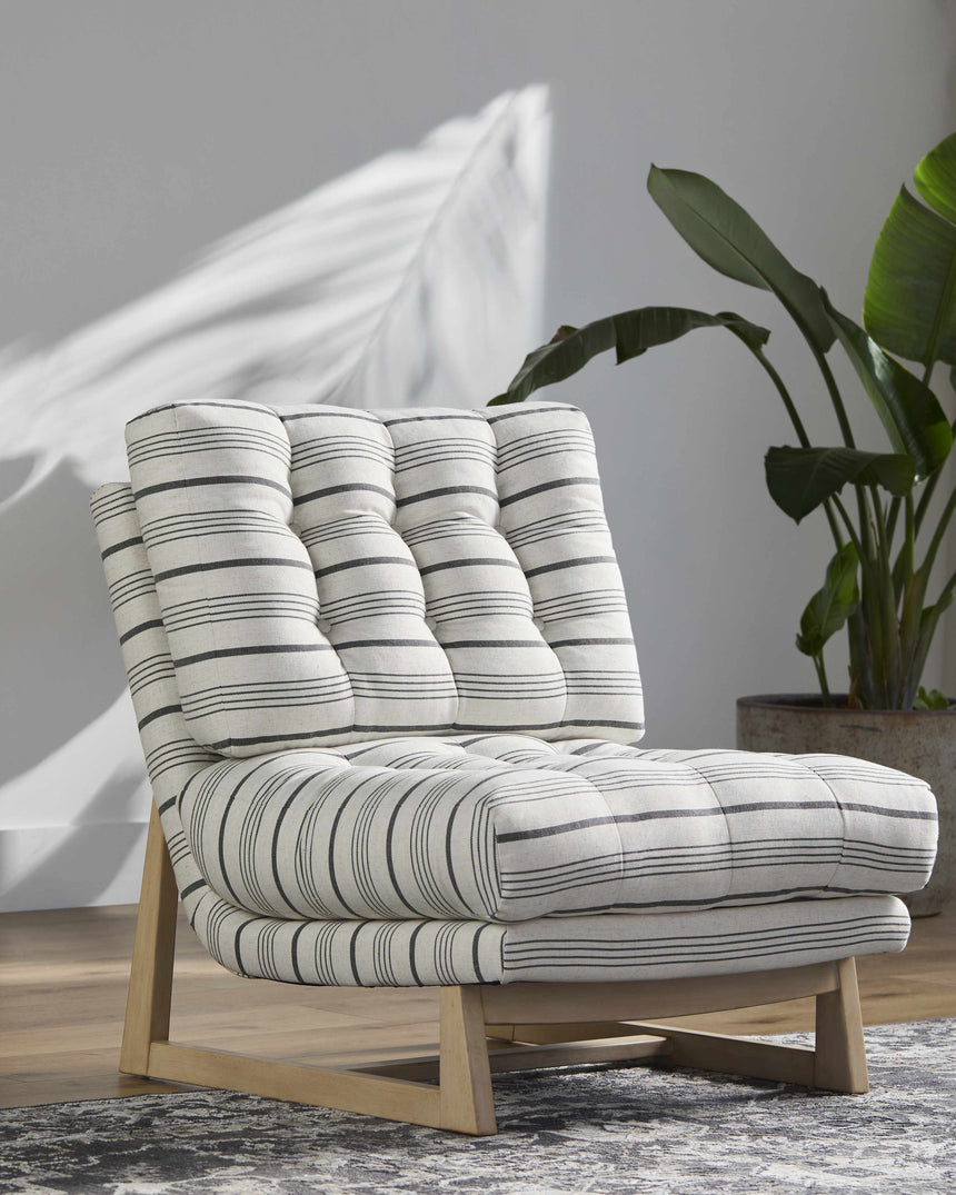 Kitanagoya Taupe Armless Accent Chair