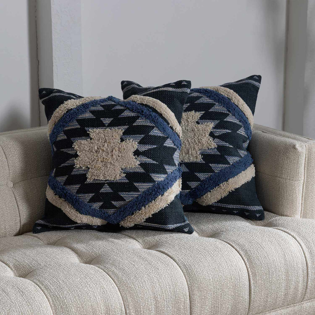 Shepardsville Navy Kilim Pattern Throw Pillow – Boutique Rugs