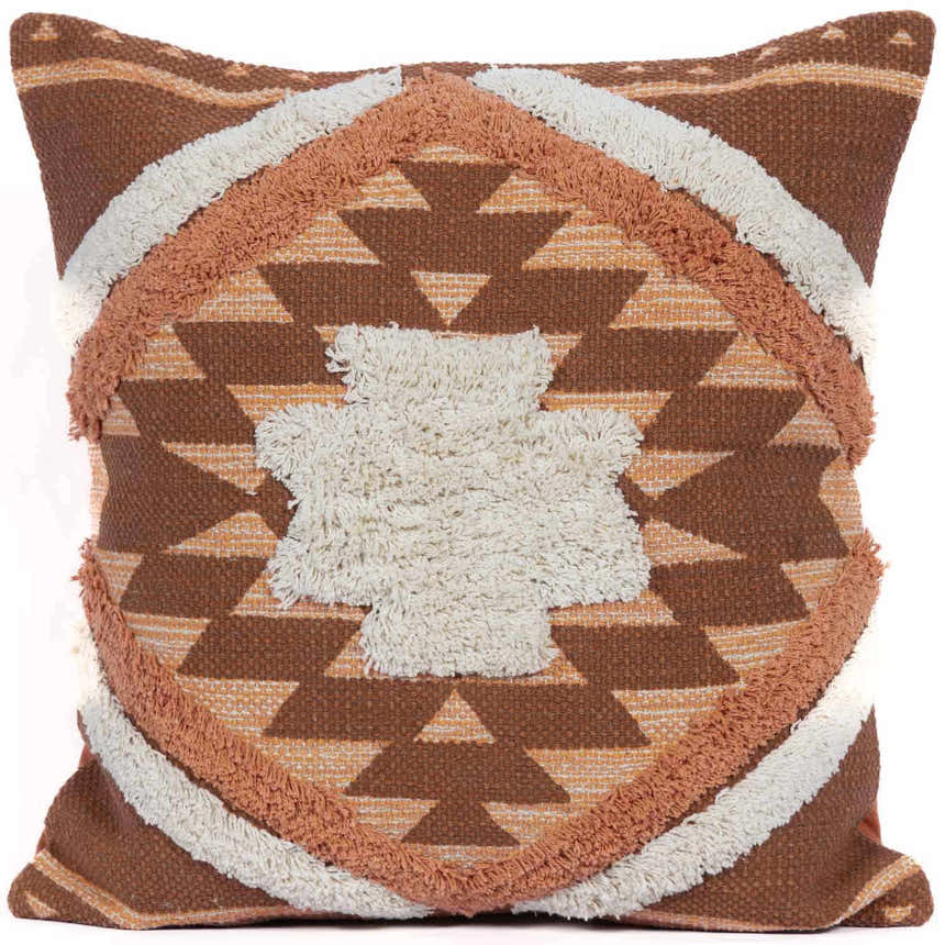 Reeves Orange Diamond Textured Throw Pillow