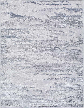 Close-up of Arenda Light Gray Area Rug showing abstract gray and ivory pattern and soft texture. Contemporary style. Design-Rectangle-537