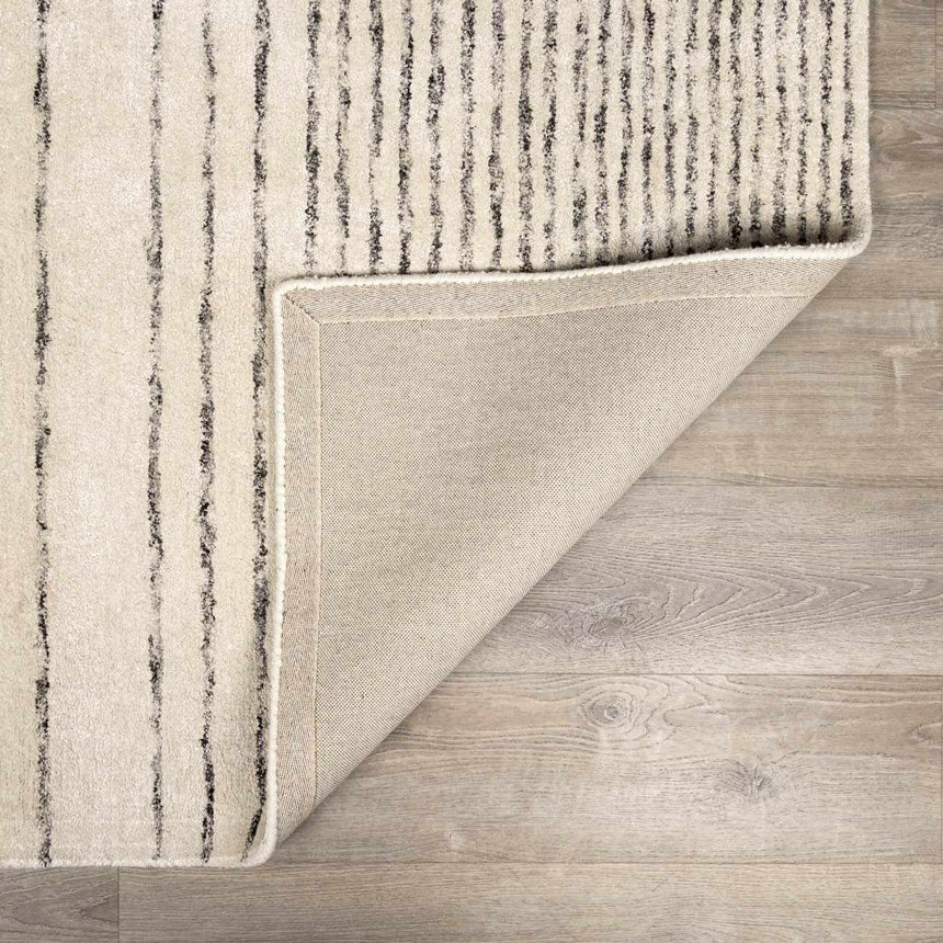 Ellisburg Striped Cream Faux Silk Rug
