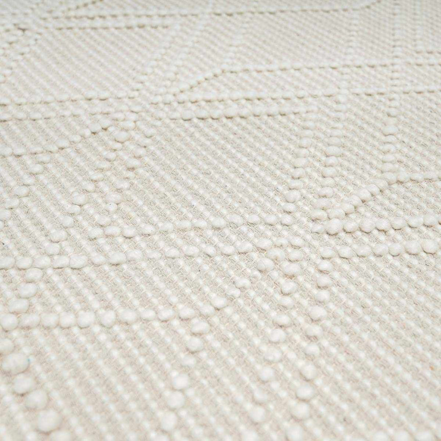 Ramsbury Beige Trellis Wool Rug