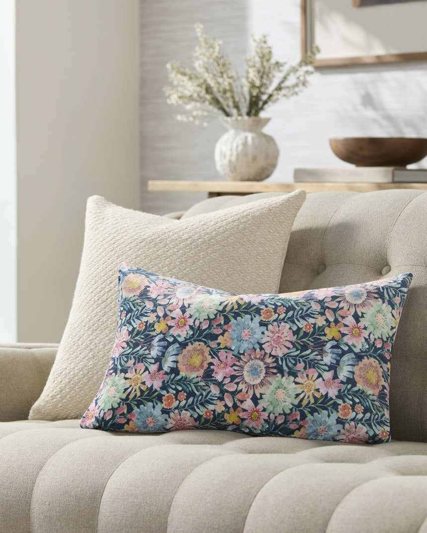 Amithi Light Blue Throw Pillow