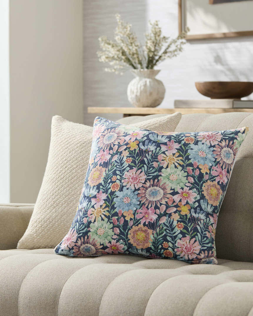 Amithi Light Blue Throw Pillow