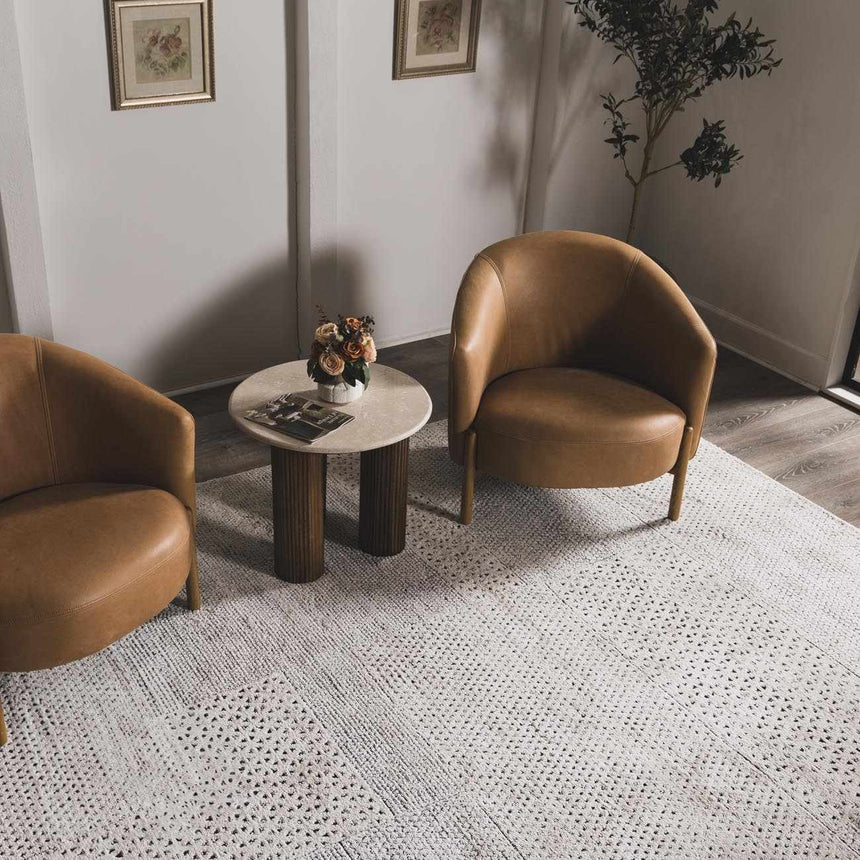 Modern Scandi High Pile Ivory Architect III Area Rug