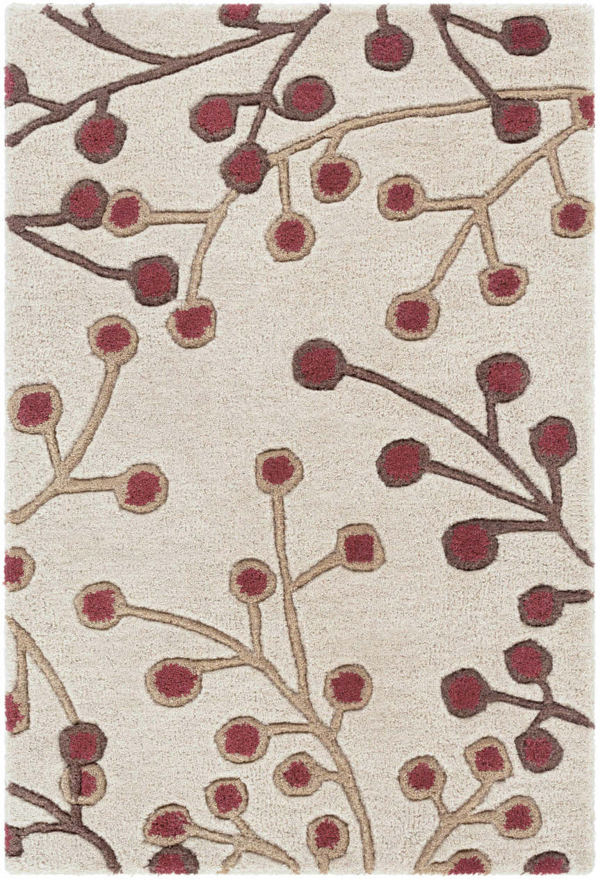 Made to Order Custom Size Beige Burgandy Elsu Area Rug