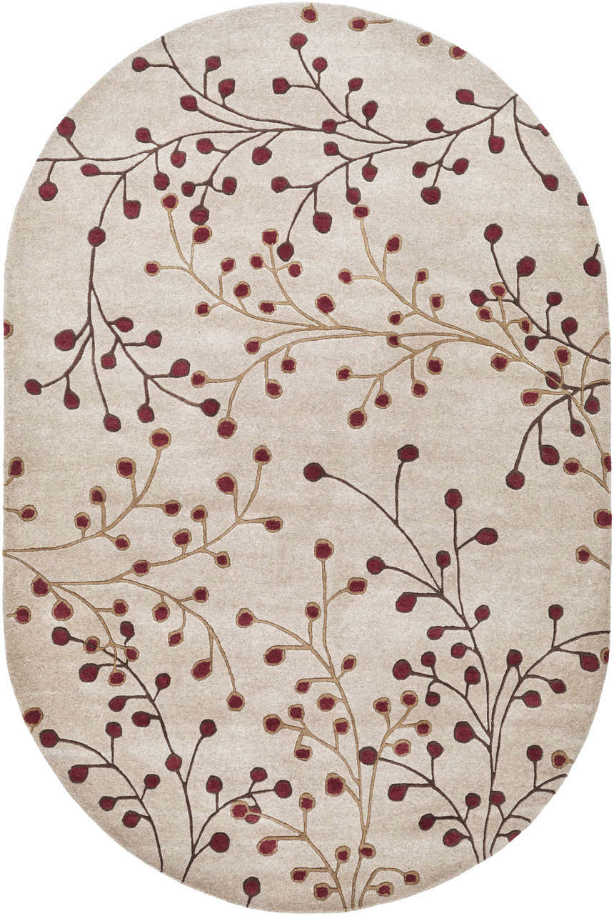 Made to Order Custom Size Beige Burgandy Elsu Area Rug