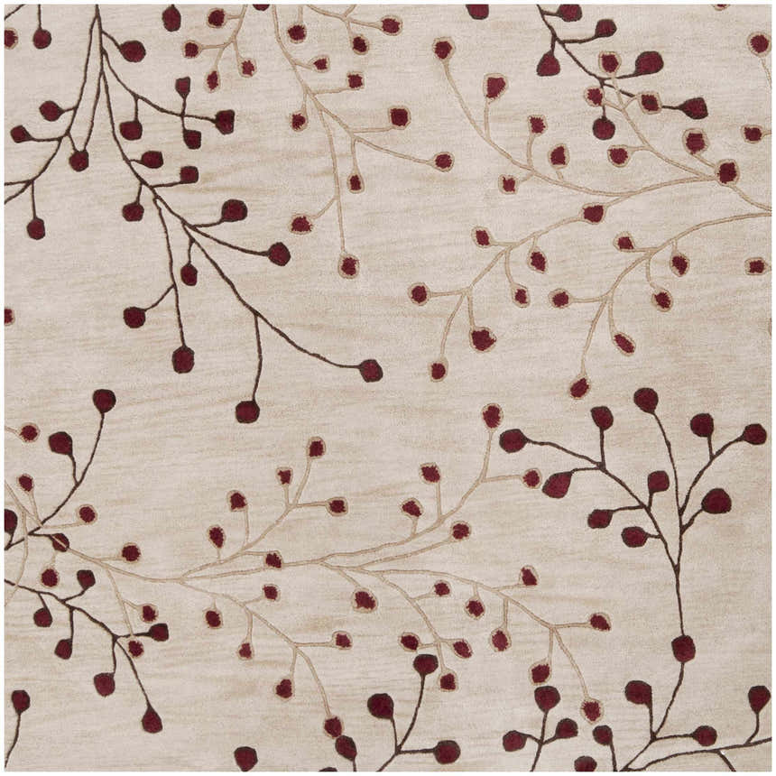 Made to Order Custom Size Beige Burgandy Elsu Area Rug