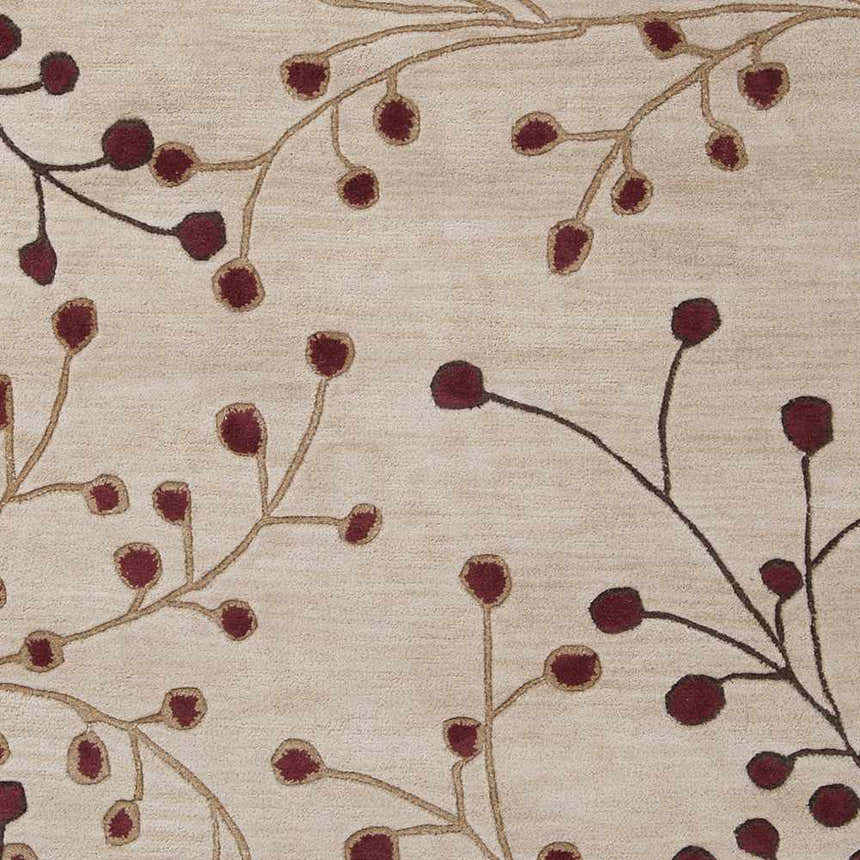 Made to Order Custom Size Beige Burgandy Elsu Area Rug