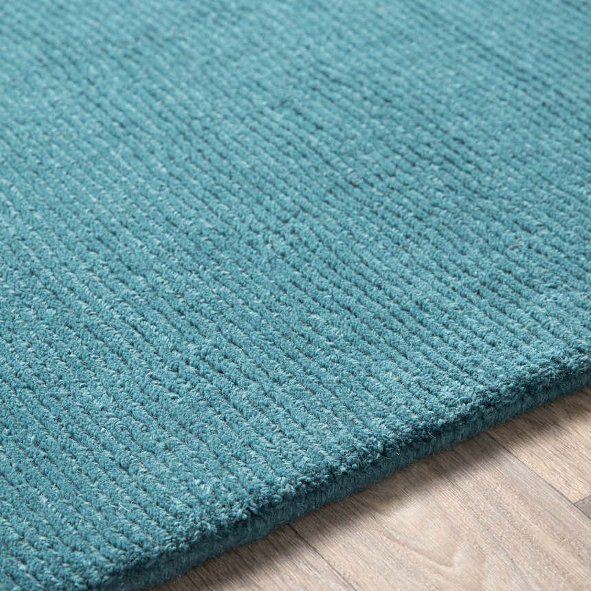 Made to Order Custom Size Brockton Solid Wool Teal Area Rug