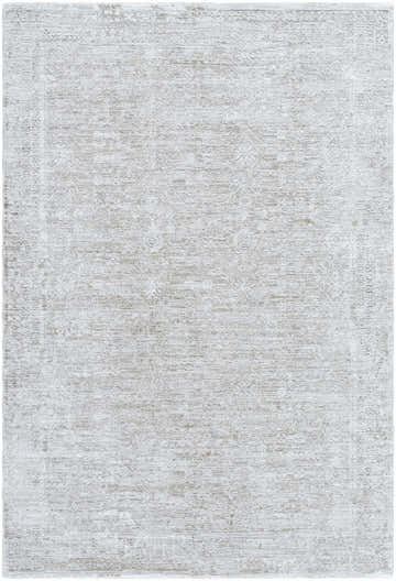 Close-up of the Beth Machine Woven Vivir x LIVABLISS VVBE-2301 Area Rug. Cream, sage and gray farmhouse style rug. Design-Rectangle-576