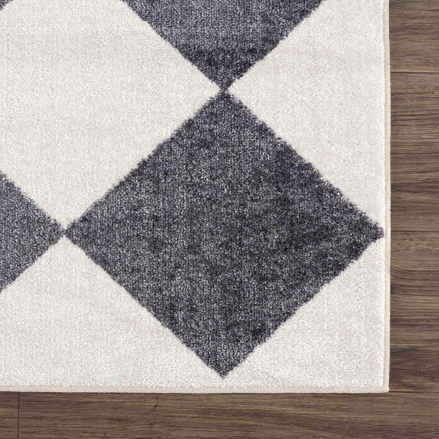 Sample Ulric Navy Blue Diamond Washable Area Rug