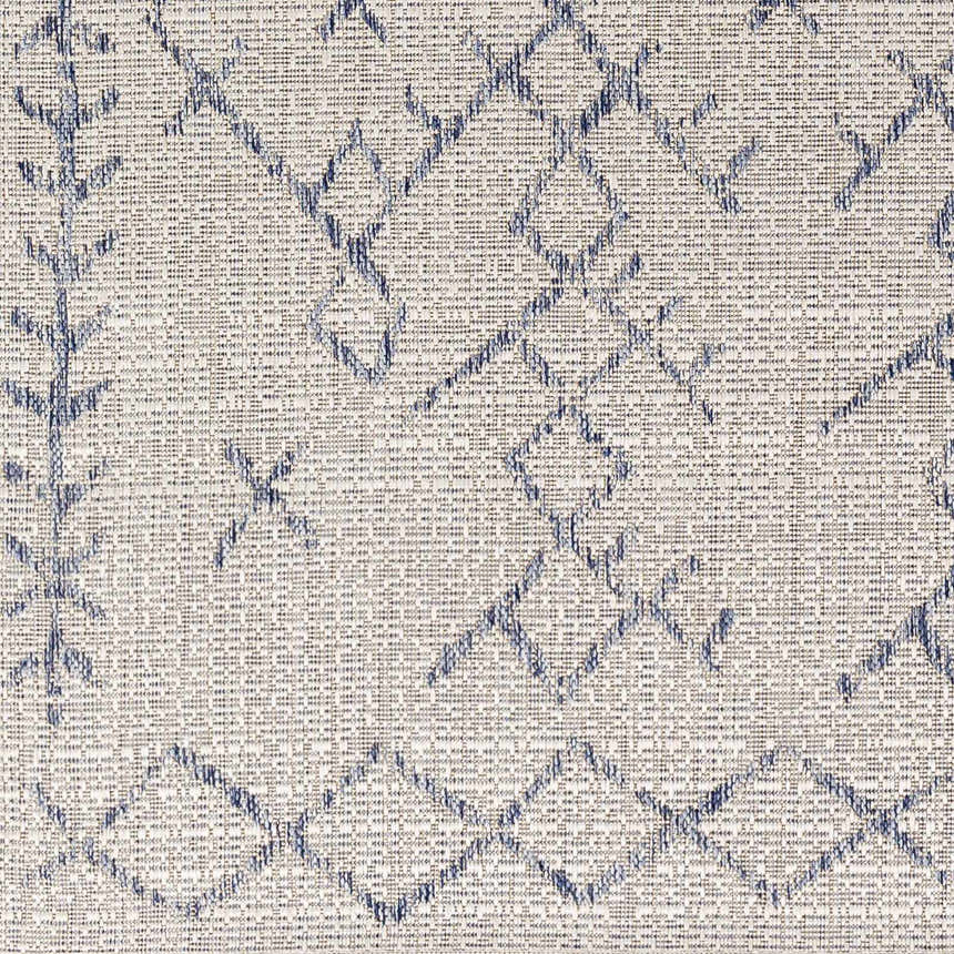 Sample Maunawili Blue Detailed Gray Rug - Clearance